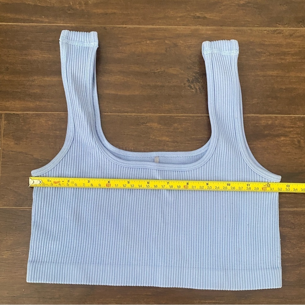 Dynamite Light Blue Ribbed Cropped Top XS - Picture 3 of 6